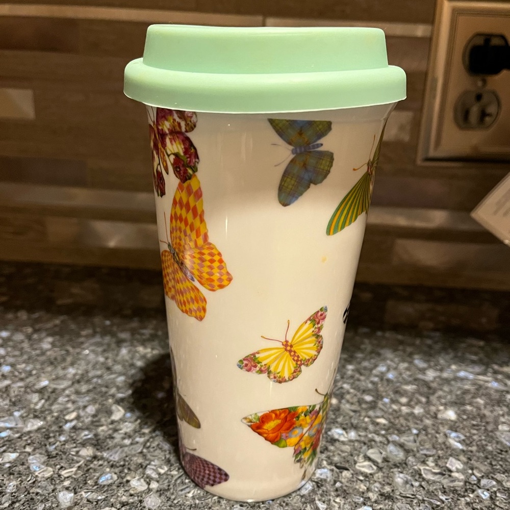 MacKenzie-Childs Butterfly Garden Travel Cup